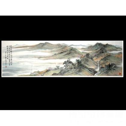 何实 诗意山水图 类别: 国画山水作品