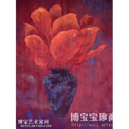 窗前 工笔花卉 吴江燕作品 类别: 工笔花卉