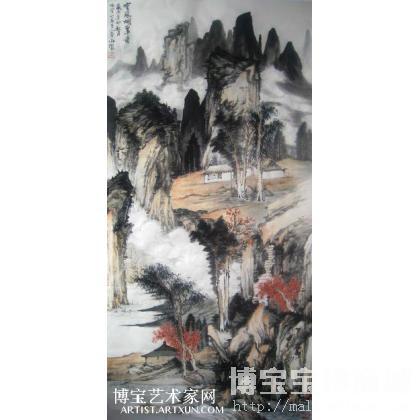 云岚烟翠图 山水画 刘春海作品 类别: 国画山水作品