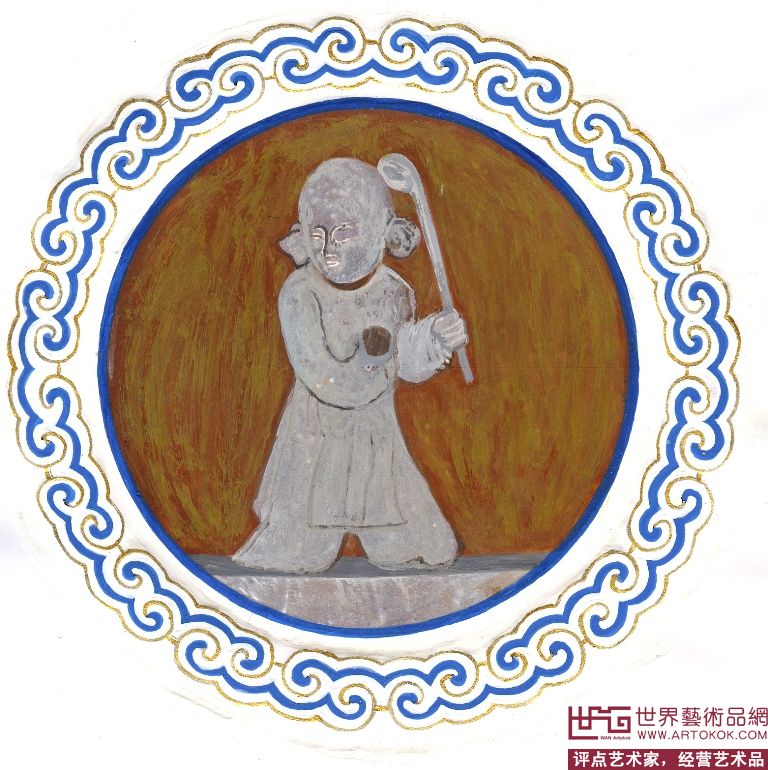 水彩水粉画-出土文物  （山东泰山岱庙愽物馆旅游纪念工艺品-